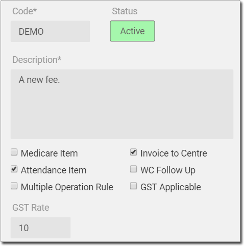 Add Fee code section