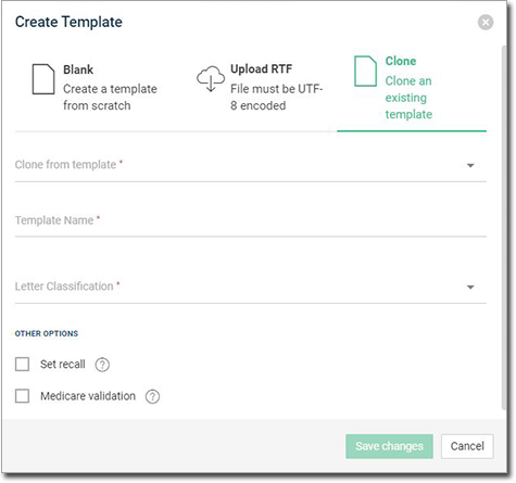 Create New Template Clone