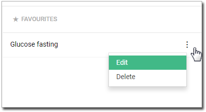 To edit favourites in Pathology