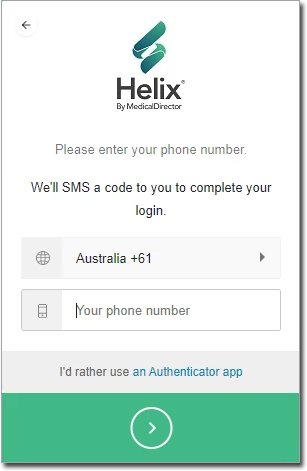 SMS login code