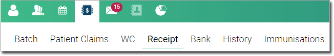 Receipts Tab