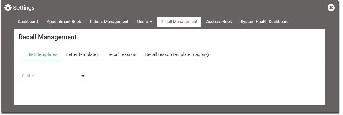 Example Settings > Recall Management