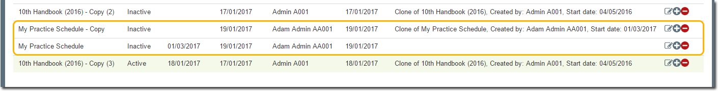 Example Cloned Immunisation Schedule