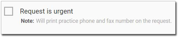 Pathology Request Panel - Urgent Checkbox