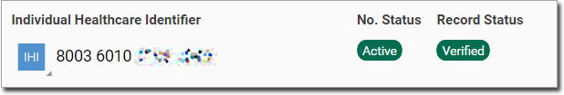Example verified IHI in the patient record