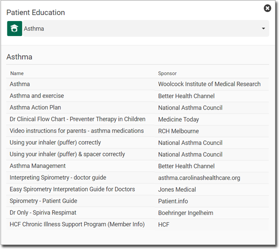 Example Asthma Education Material