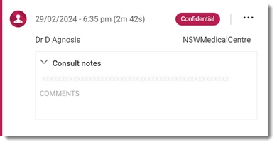 Confidential consult note view for users other than the author