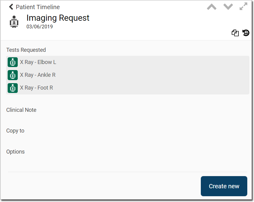 Example imaging details Patient Timeline