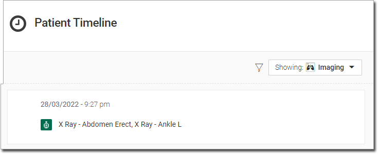 Example imaging summary in the Patient Timeline