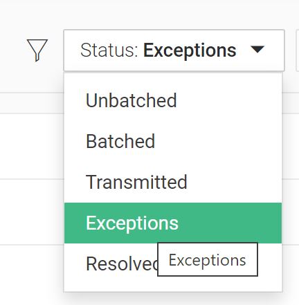 Exceptions Status