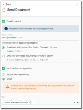 Send Document Both Email Options Selected