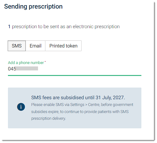 Send ePrescription delivery methods