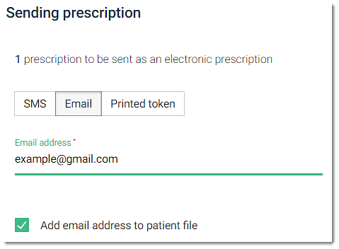 Example Send ePrescription via email